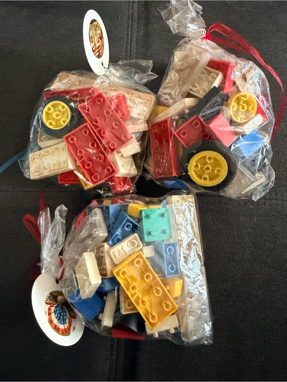 Vintage 1970's Lego Blocks Set of 3 small bags